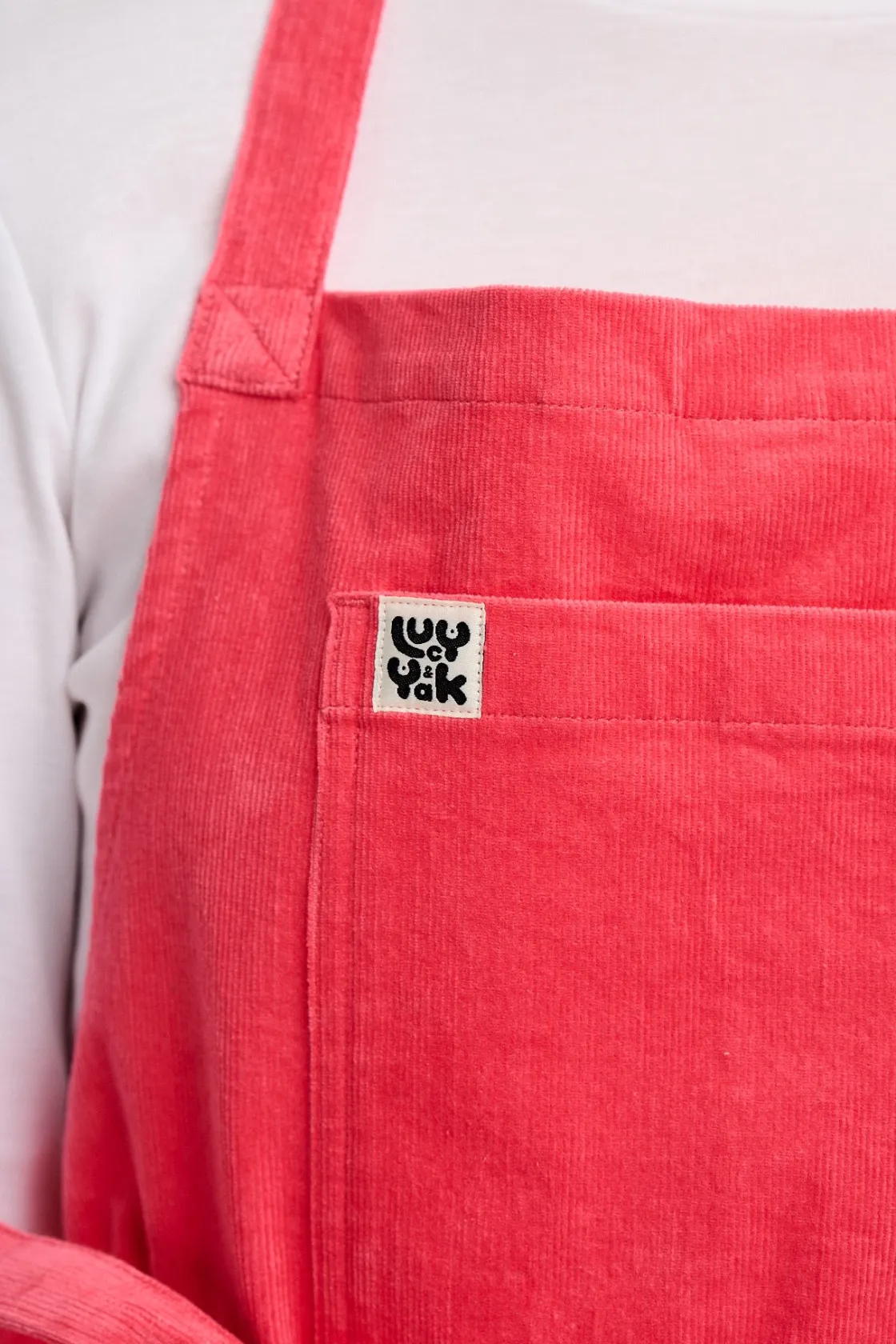 Lucy & Yak Ada - Corduroy Apron in Bubblegum Pink New