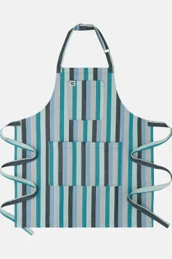 Lucy & Yak Ada - Cotton Apron in Herringbone Blue Stripe Print New