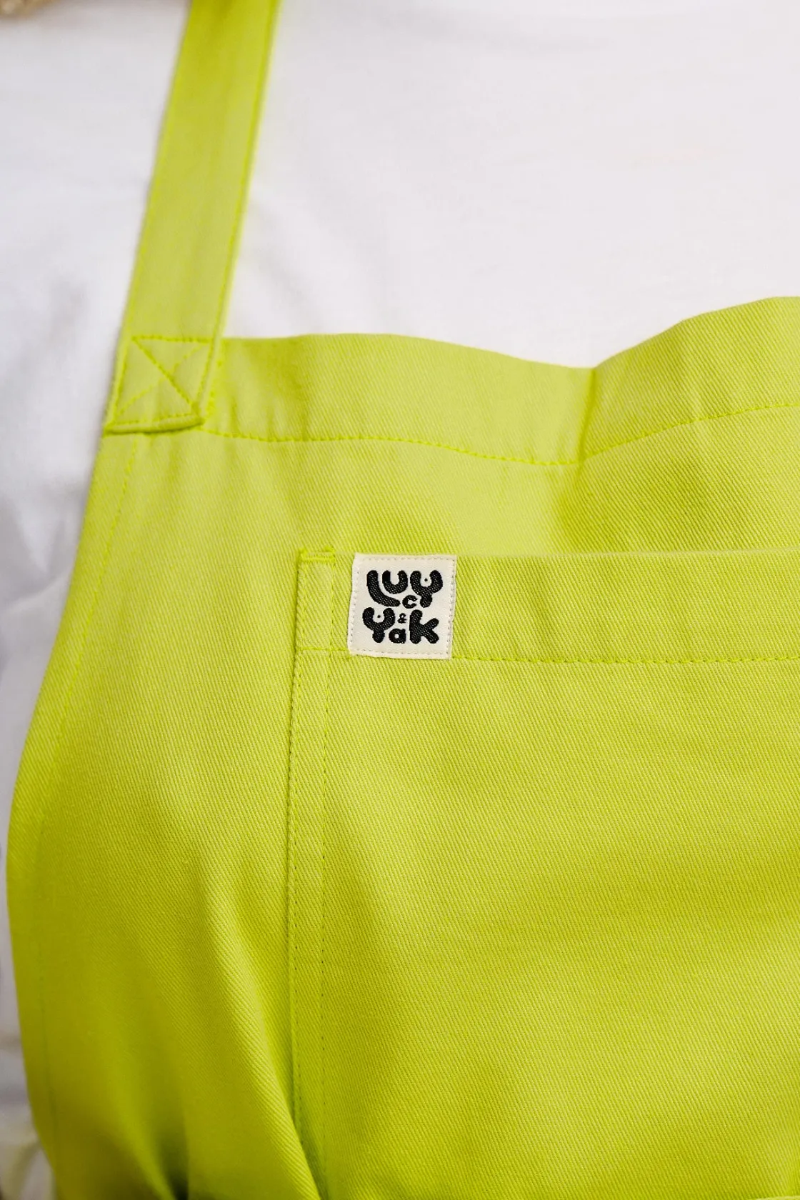 Lucy & Yak Ada - Cotton Apron in Lime Hot