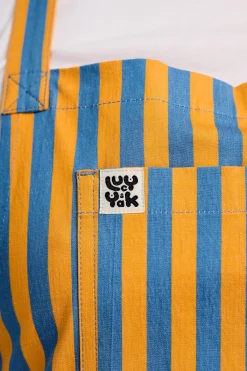 Lucy & Yak Ada - Cotton Apron in Orange & Blue Stripe Outlet