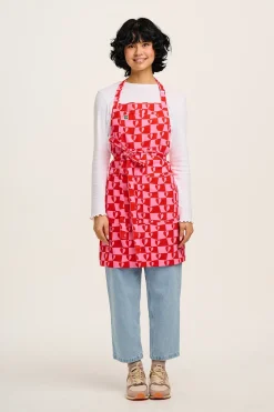 Lucy & Yak Ada - Cotton Apron in Pink Amore Print Online