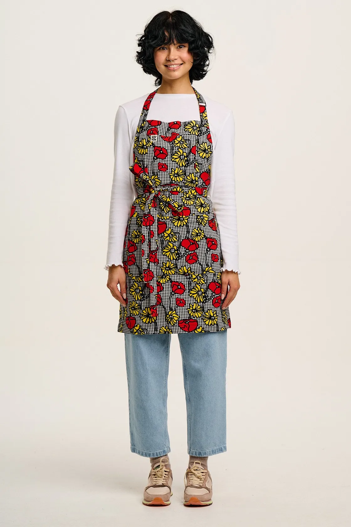 Lucy & Yak Ada - Cotton Apron in Poppy Comic Print Sale