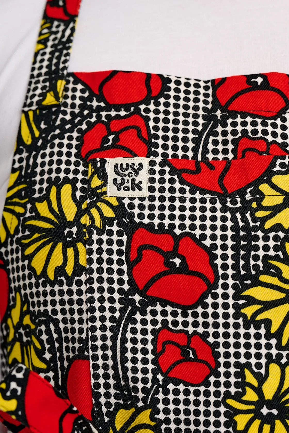 Lucy & Yak Ada - Cotton Apron in Poppy Comic Print Sale