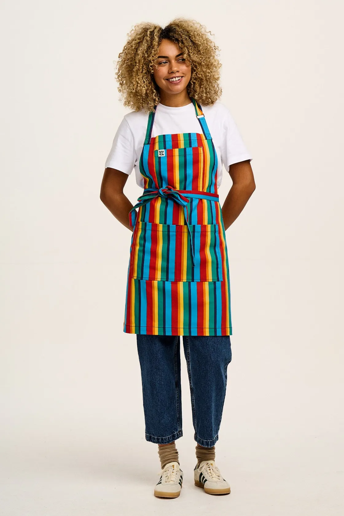 Lucy & Yak Ada - Cotton Apron in Rainbow Print Clearance