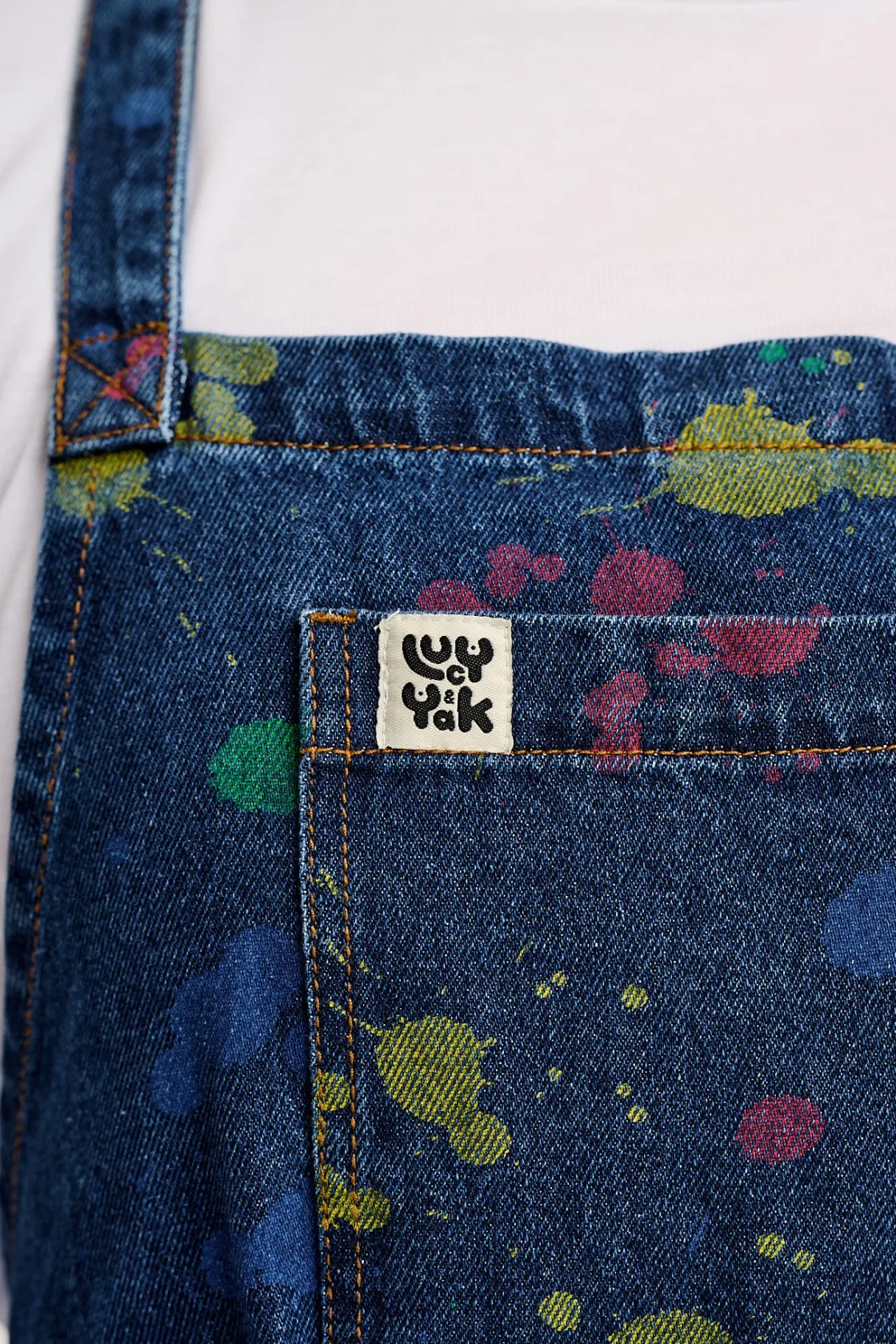 Lucy & Yak Ada - Denim Apron in Art Attack Print Online