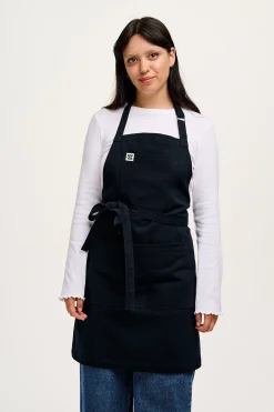 Lucy & Yak Ada - Heavyweight Cotton Apron in Black Hot