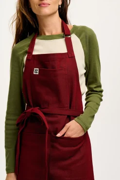 Lucy & Yak Ada - Heavyweight Cotton Apron in Maroon Best
