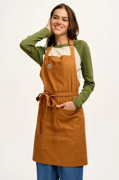 Lucy & Yak Ada - Midweight Cotton Apron in Tan Hot