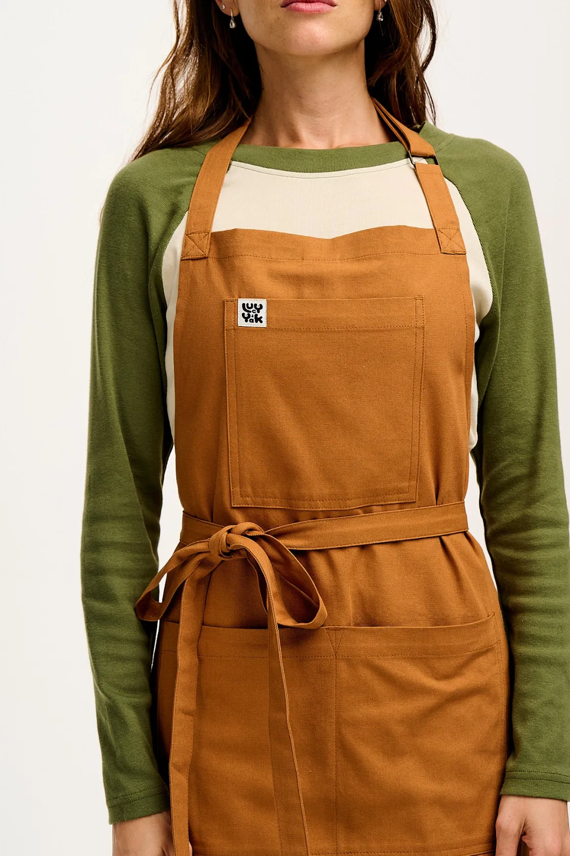 Lucy & Yak Ada - Midweight Cotton Apron in Tan Hot