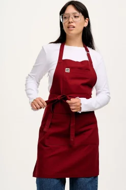 Lucy & Yak Ada - Midweight Cotton Apron in Maroon Online
