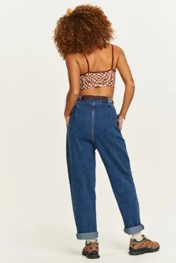 Lucy & Yak Addison - Tapered Denim Jeans in Mid Wash Blue Outlet