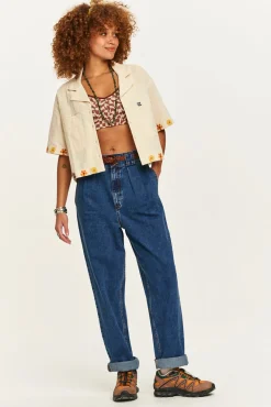 Lucy & Yak Addison - Tapered Denim Jeans in Mid Wash Blue Outlet