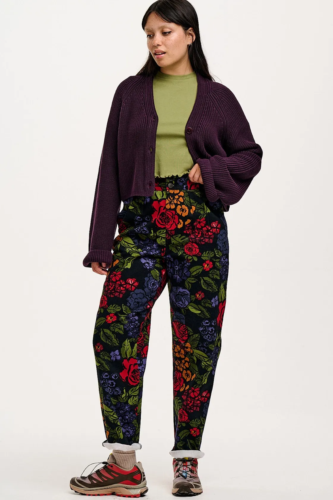 Lucy & Yak Addison - Tapered Twill Trousers in Maria Print Sale