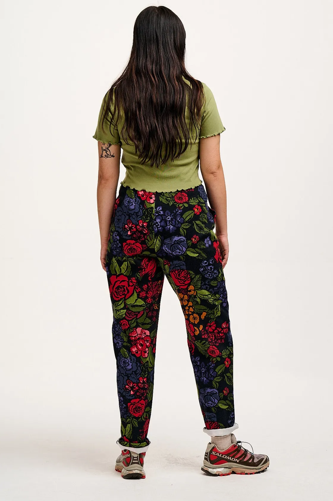 Lucy & Yak Addison - Tapered Twill Trousers in Maria Print Sale