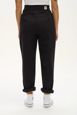 Lucy & Yak Addison - Tapered Twill Trousers in Black Hot