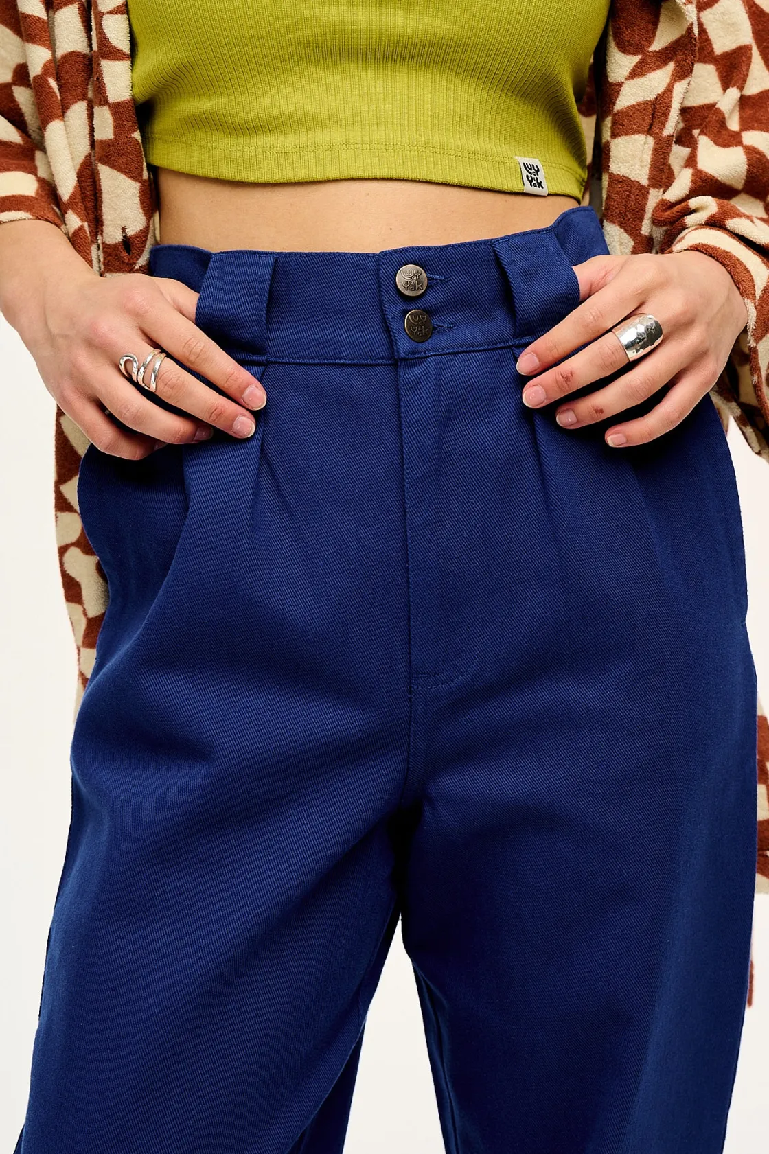 Lucy & Yak Addison - Tapered Twill Trousers in Sapphire Blue New