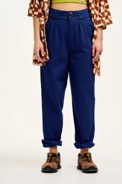 Lucy & Yak Addison - Tapered Twill Trousers in Sapphire Blue New