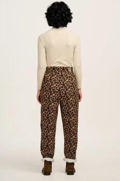 Lucy & Yak Addison - Tapered Twill Trousers in Leopard Print Outlet