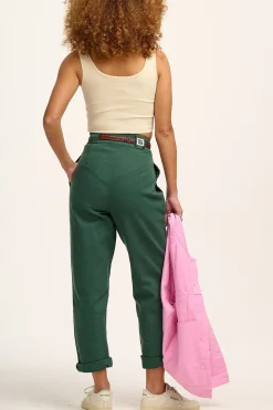 Lucy & Yak Addison - Tapered Twill Trousers in Posy Green Discount