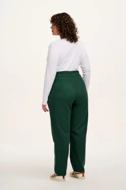 Lucy & Yak Addison - Tapered Twill Trousers in Posy Green Discount