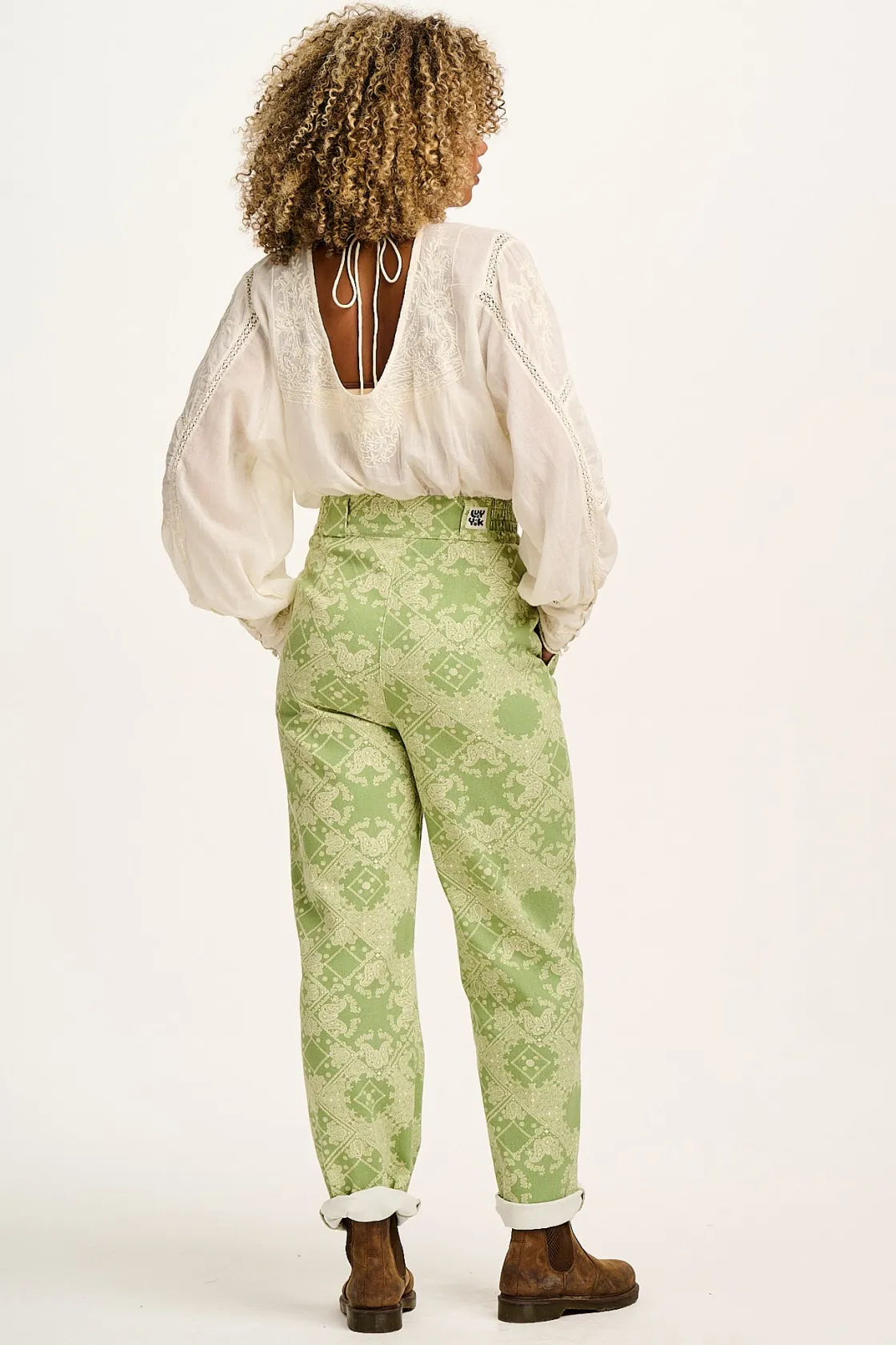 Lucy & Yak Addison - Tapered Twill Trousers in Eldorado Print Fashion