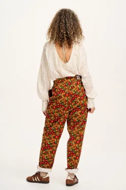 Lucy & Yak Addison - Tapered Twill Trousers in Rodeo Floral Print Outlet