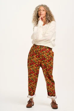 Lucy & Yak Addison - Tapered Twill Trousers in Rodeo Floral Print Outlet