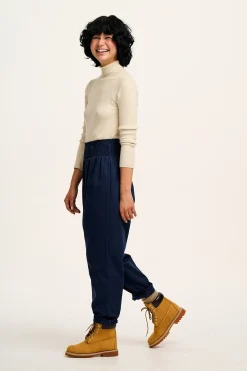 Lucy & Yak Aiden - Roll Neck Knitted Cotton Top in Pearl Best