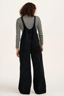 Lucy & Yak Aiden - Roll Neck Knitted Cotton Top in Black & White Stripe Hot