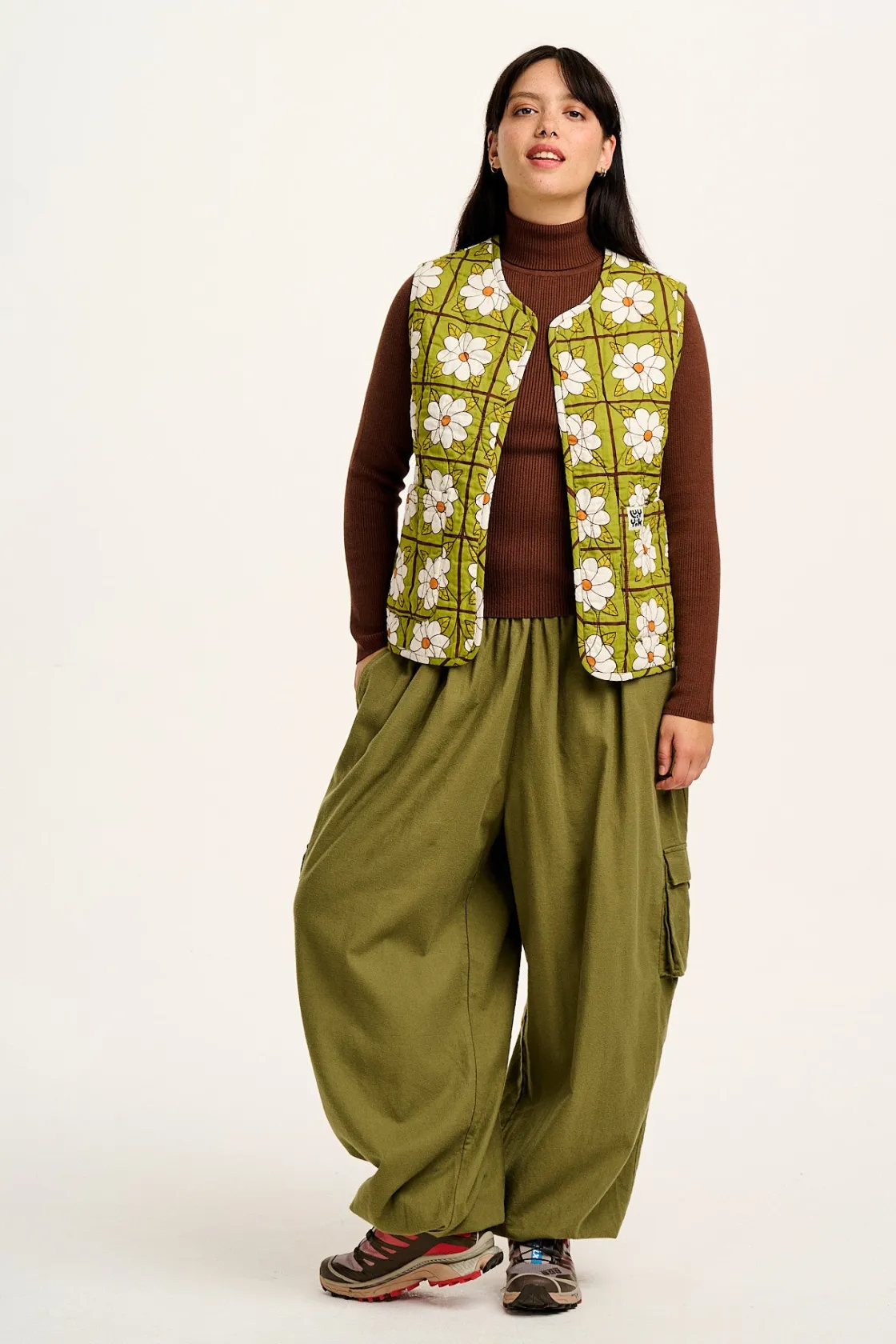 Lucy & Yak Aiden - Roll Neck Knitted Top in Mocha Brown Clearance