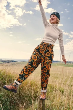 Lucy & Yak Alexa - Cotton Trousers in Sunflower Print Best