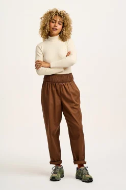 Lucy & Yak Alexa - Cotton Trousers in Cocoa Brown Discount