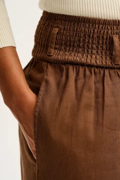 Lucy & Yak Alexa - Cotton Trousers in Cocoa Brown Discount