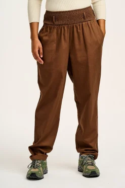 Lucy & Yak Alexa - Cotton Trousers in Cocoa Brown Discount
