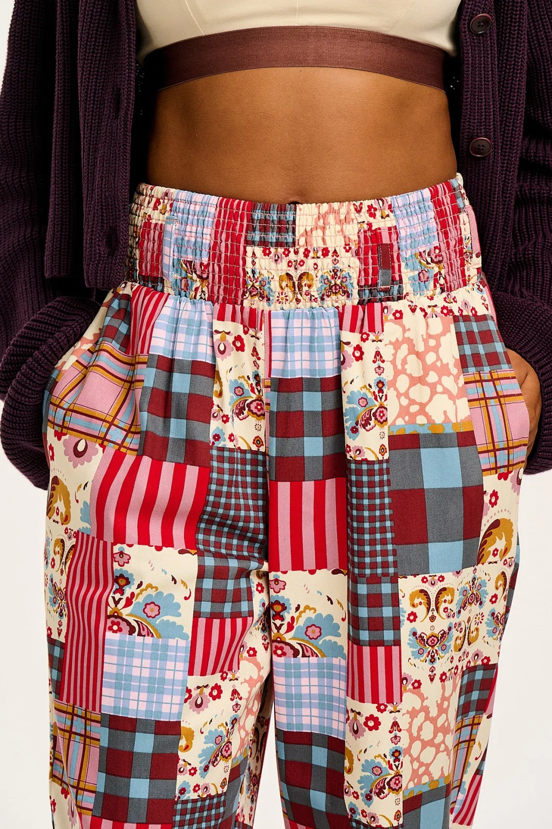 Lucy & Yak Alexa - Cotton Trousers in Donita Patchwork Sale