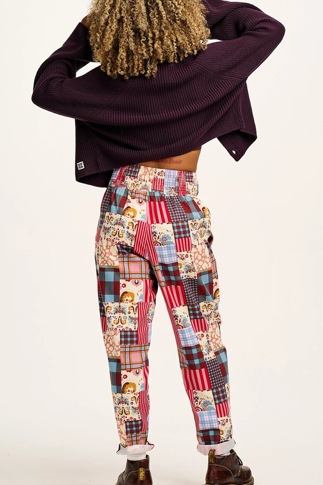 Lucy & Yak Alexa - Cotton Trousers in Donita Patchwork Sale