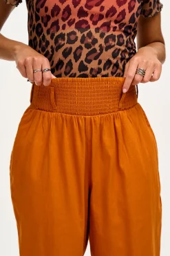 Lucy & Yak Alexa - Cotton Trousers in Hawaiian Sunset Orange Online