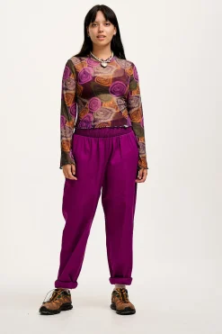Lucy & Yak Alexa - Cotton Trousers in Hollyhock Purple Sale