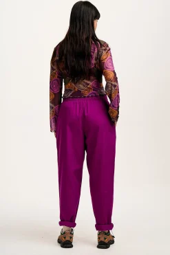 Lucy & Yak Alexa - Cotton Trousers in Hollyhock Purple Sale