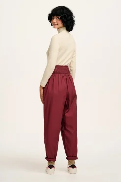 Lucy & Yak Alexa - Cotton Trousers in Merlot Red Best