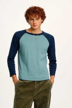 Lucy & Yak Avi - Long Sleeve Raglan Tee in Varsity Block New