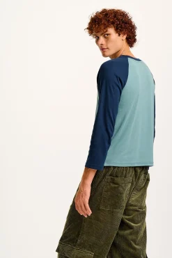 Lucy & Yak Avi - Long Sleeve Raglan Tee in Varsity Block New