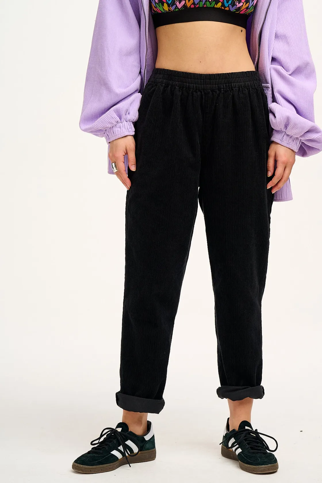 Lucy & Yak Billie - Corduroy Trousers in Black Clearance