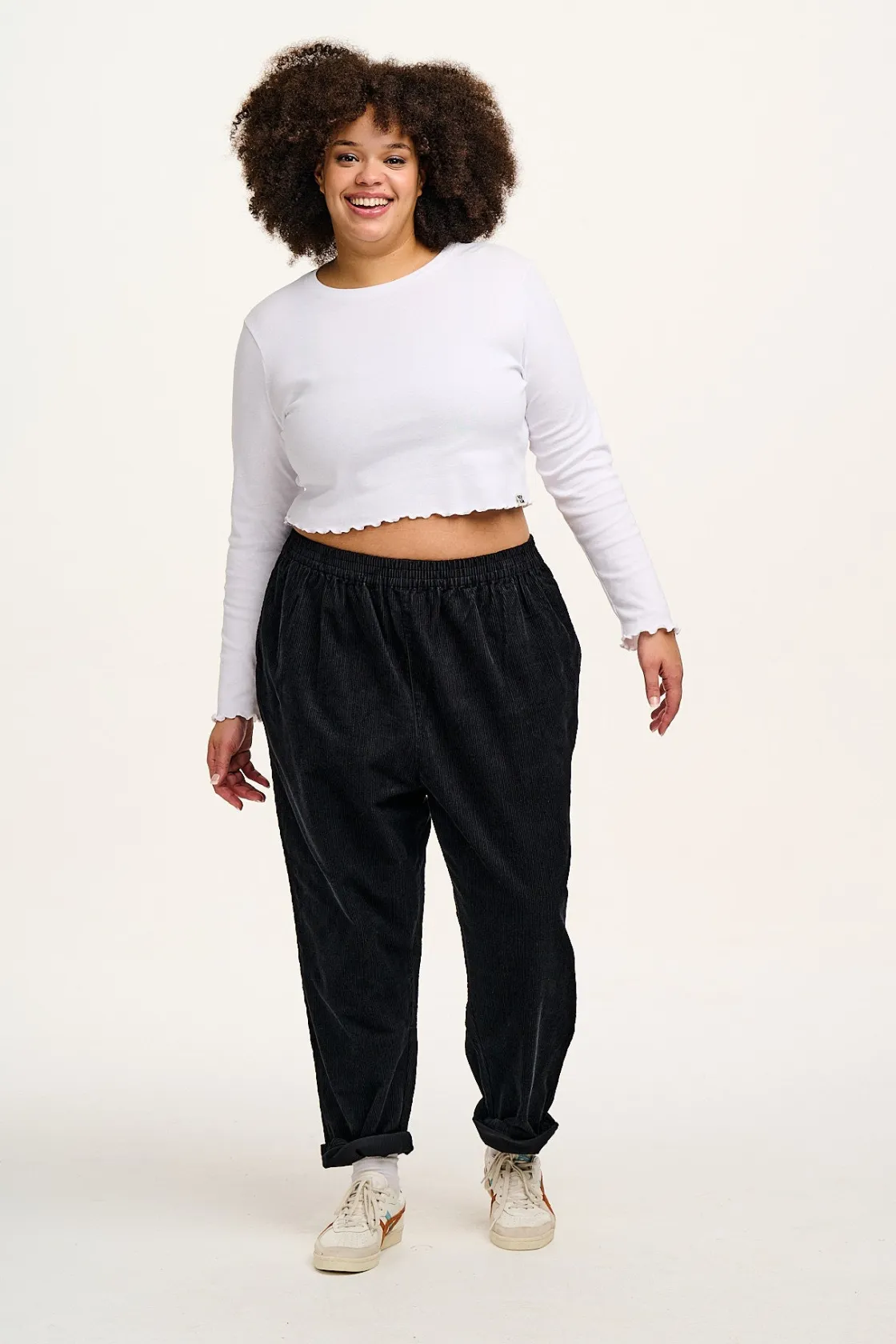Lucy & Yak Billie - Corduroy Trousers in Black Clearance