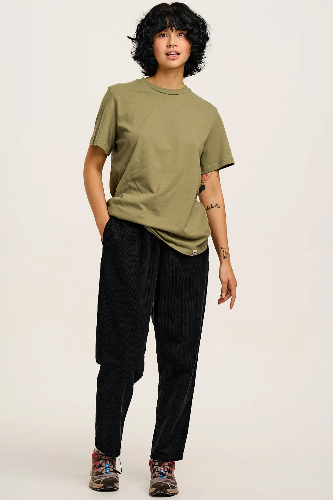 Lucy & Yak Billie - Corduroy Trousers in Black Clearance