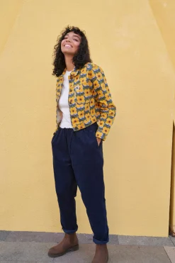 Lucy & Yak Billie - Corduroy Trousers in Sailor Blue Hot