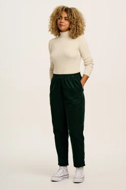 Lucy & Yak Billie - Corduroy Trousers in Posy Green Clearance