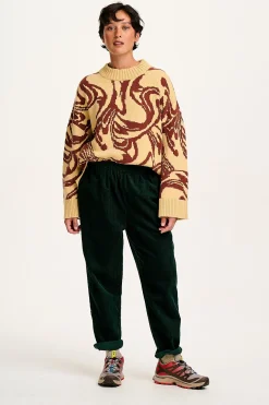 Lucy & Yak Billie - Corduroy Trousers in Posy Green Clearance