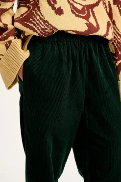Lucy & Yak Billie - Corduroy Trousers in Posy Green Clearance