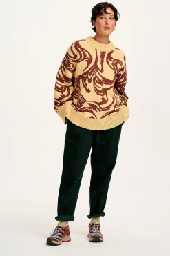 Lucy & Yak Billie - Corduroy Trousers in Posy Green Clearance